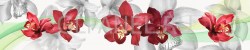Фартук для кухни - Красные орхидеи