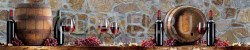 Фартук для кухни - Красное вино на фоне каменной стены